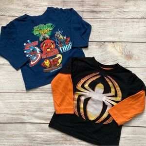 Marvel Avengers Superhero Long Sleeve Crew Neck Tshirt Bundle Boys Size 18-24 mo